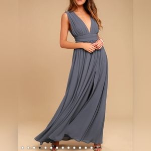 Lulus Heavenly Hues Denim Blue Maxi Dress New With Tags